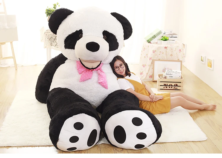 130-260 см милая детская большая гигантская панда Медведь плюшевая мягкая большая кукла с животными Джамбо Подушка-панда мультфильм прелестные куклы Подарки для девочек