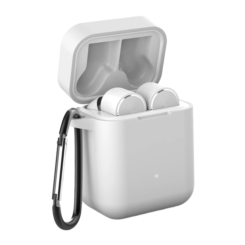 White 55x47x34mm Силиконовый чехол для Xiaomi Mi AirDots, настоящие беспроводные Bluetooth наушники, противоударные сумки, чехол для Xiaomi Mi, воздушная зарядка - Цвет: White 55x47x34mm