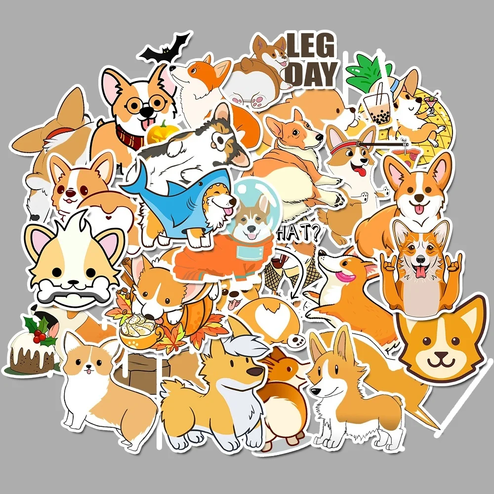 

50Pcs Dog Pets Stickers Cute Corgii Butt VSCO Girls Acessorios Laptop WaterProof Car Stickers for Luggage skateboard DIY Toys