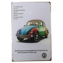 Металлический знак потертый шик VW Жуки оловянные винтажные наклейки знаки художественные настенные декоративные картины