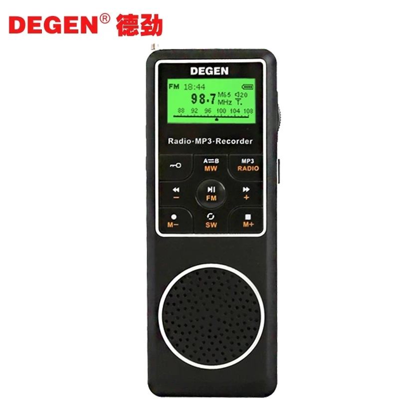 

Degen DE1127 FM radio with MP3 Player and Voice Recorder with FM Stereo DE1127 MW SW AM Shortwave DE-1127 4GB