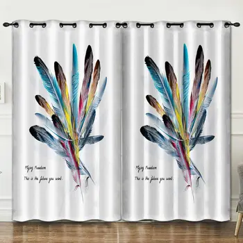 

Feather style room decoration curtain background decoration cloth pink curtains luxury1
