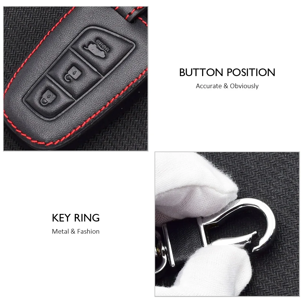 Кожаный чехол для ключей с 3 кнопками hyundai Grand Santa Fe IX45 Smart Remote Fob Shell защитная сумка