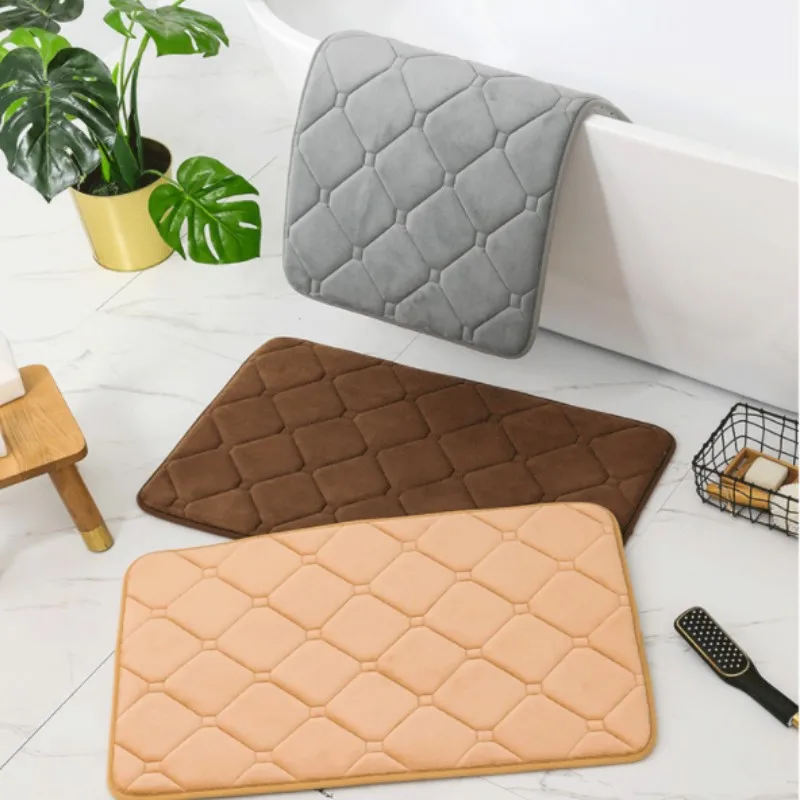 Inyahome Memory Foam Bath Rugs Non Slip Bath Mats for Bathroom