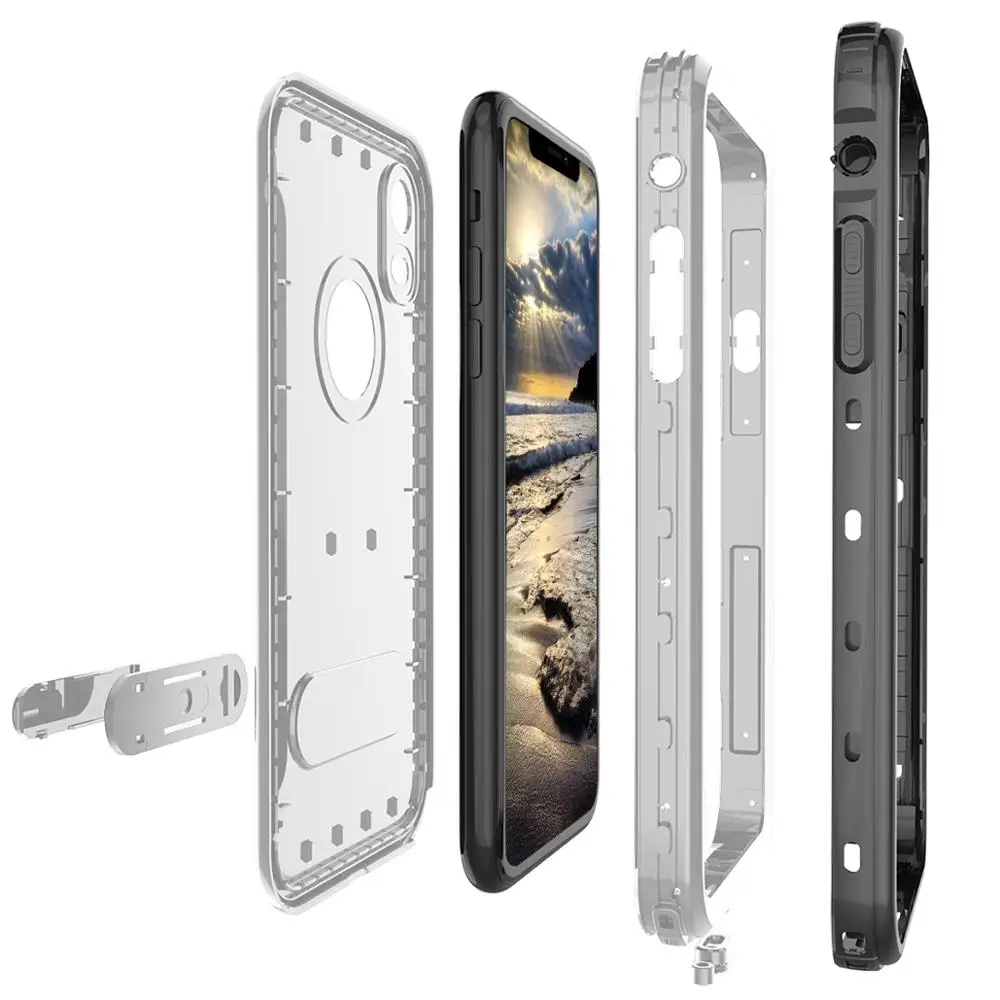 Чехол SHELLBOX Оригинальный IP68 Водонепроницаемый для iPhone XR Прозрачный задний