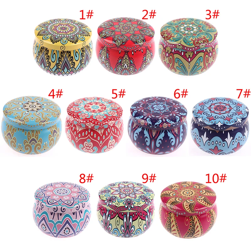 1pc Iron Tin Storage Box for Scented Candle Jewelry Cookie Candy Tea Storage Jar Christmas Gift Candy Cookie Box
