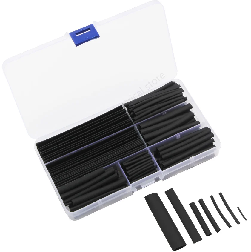 

150pcs Wire Black Case Polyolefin Set Heat Shrink Tubing Wrap Tube Assorted Cable Tube Sleeve Combination