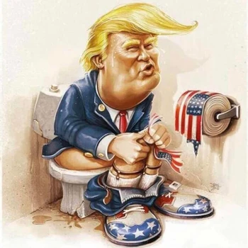 

5D Diy Diamond Painting Trump Caricature Needlework Diamond Embroidery Stickers Home Decoration Diamond Mosaic Arts gifts BY1105