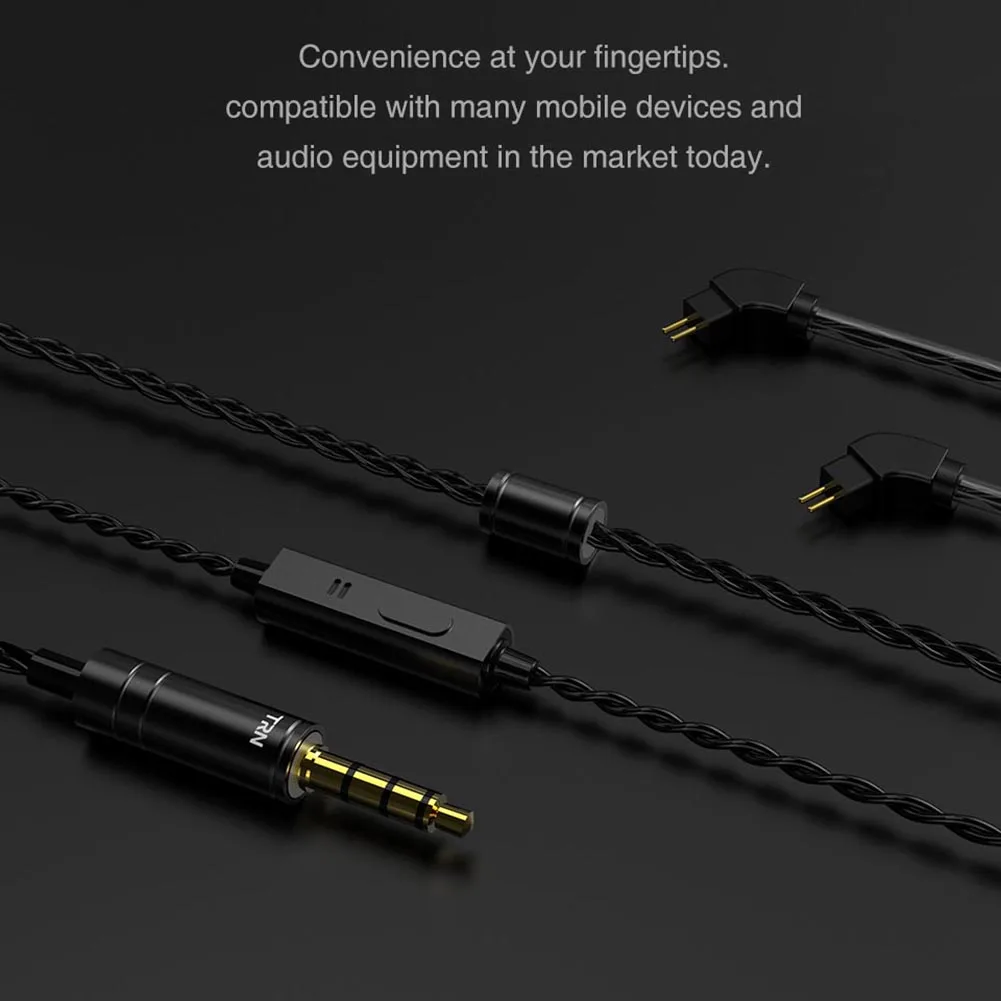 TRN-V90 портативный наушник HiFi тяжелый бас стерео качество спортивные наушники-вкладыши проводные наушники съемный наушник