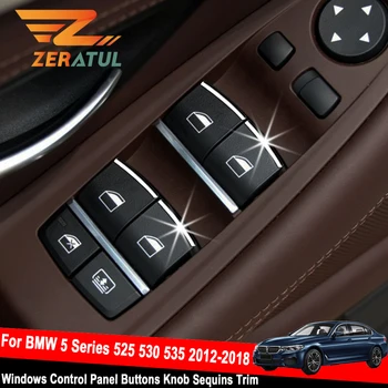 

Zeratul Auto Styling for BMW 5 Series 525 530 535 2012 - 2018 Car Windows Control Panel Buttons Knob Sequins Trim Accessories