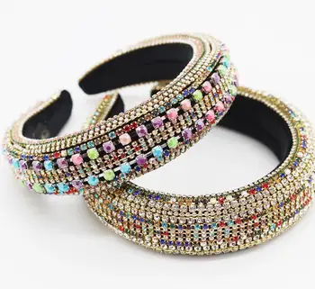 

Exaggerated baroque luxury full rhinestone color haribands ladies prom catwalk gorgeous temperament hair accessories