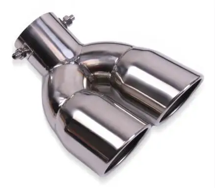 Sliver double tube Хромированная нержавеющая сталь выхлопная двойная выхлопная труба глушитель наконечник для Honda CHR C-HR аксессуары для стайлинга автомобилей - Цвет: Sliver double tube