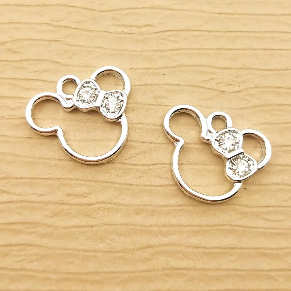 Jewelry Charms Crystal Charms 10pcs Crystal Cartoon Charm for Jewelry Making Earring Pendant Necklace Bracelet Accessories Zinc Alloy