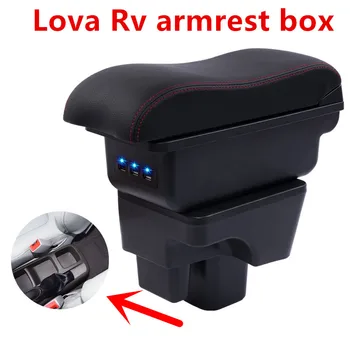 

For Chevrolet Lova Rv armrest box central Store content box interior decoration Storage Center Console With USB interface