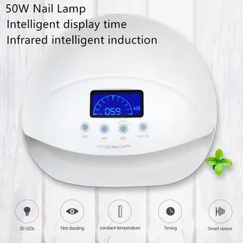 

50W Nail Lamp Infrared intelligent induction 28 LED/UV Double light source lamp beads Intelligent display time