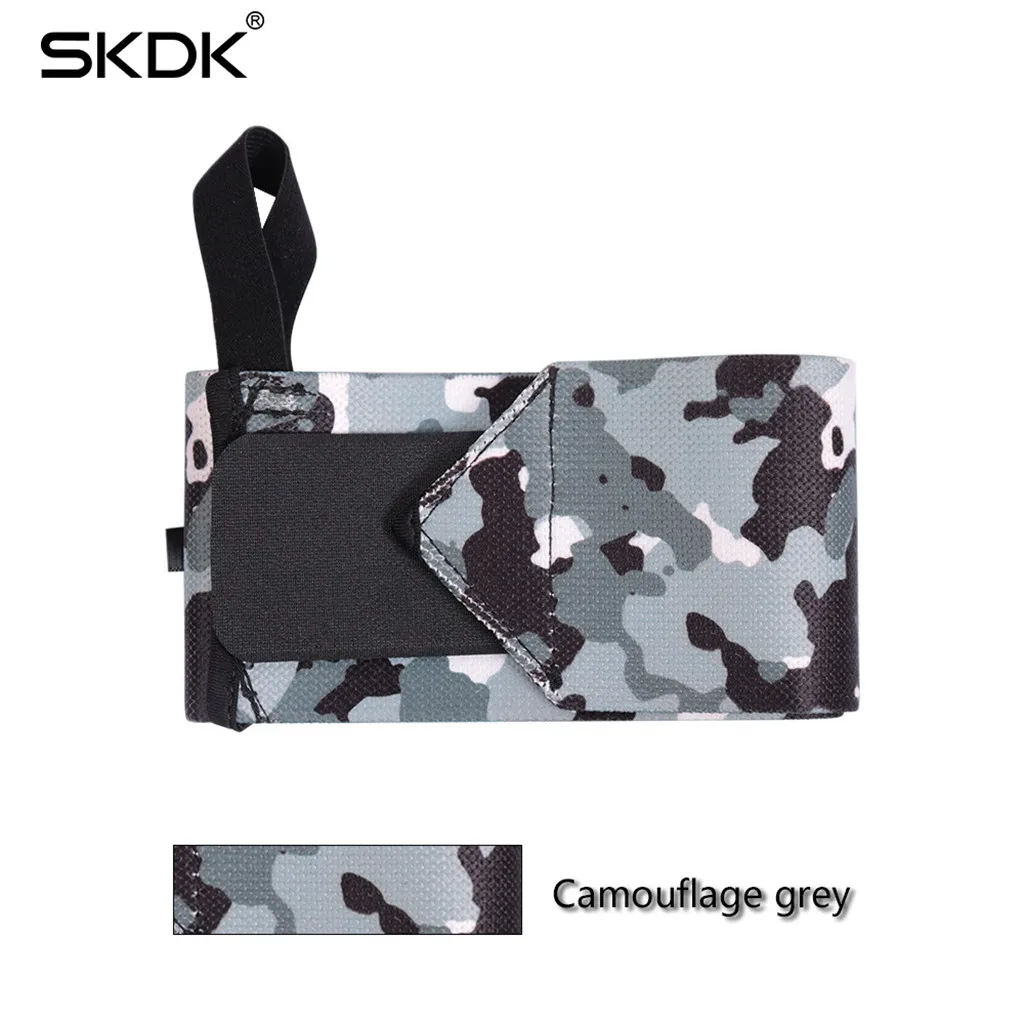 Camouflage Эластичный Спортивный Браслет Вес тренировки с поднятием тяжестей для тренажерного зала ремни Поддержка чехол для рукоятки тренажерный зал напульсник Обёрточная бумага Фитнес браслет - Цвет: Camouflage