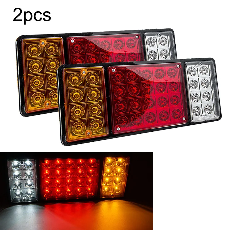 2x 36 LED 12 V/24 V 36 светодиодов задние тормоза светильник хвост светильник Задняя Тормозная Стоп лампа указателя поворота тележки трейлера Van рабочими электрическими схемами обратный индикатор - Цвет: 2x 36 LED