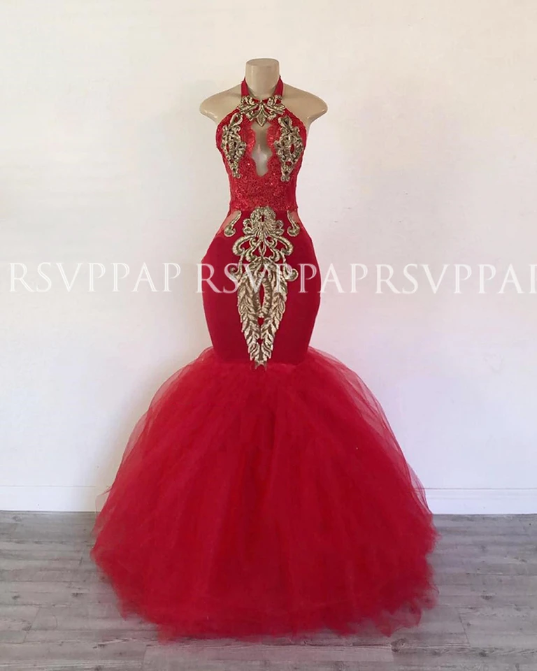 red black and gold prom dresses