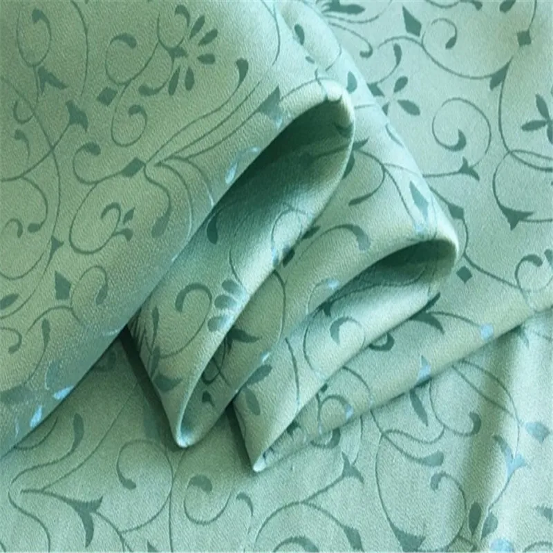 Жаккардовая ткань, смесь шелка и хлопка, 20 момме, 114 см, цветочный узор, парча, текстиль для китайского костюма Тан - Цвет: 9 green