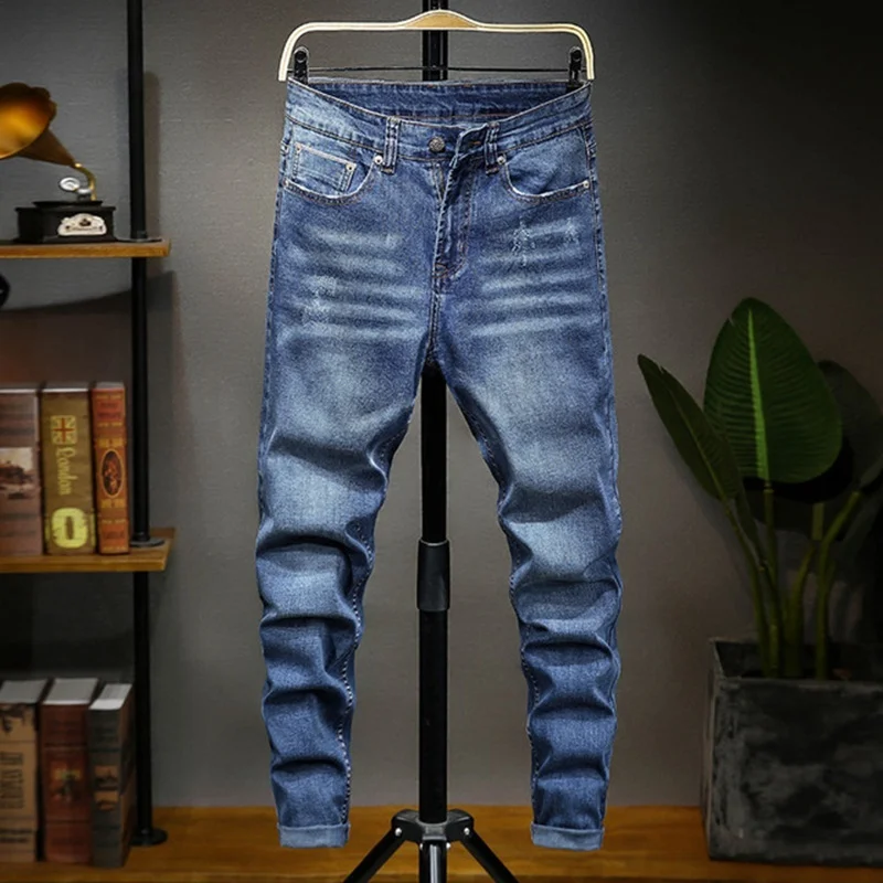 Spring new big men's simple and stylish Korean pants 50 48 46 loose