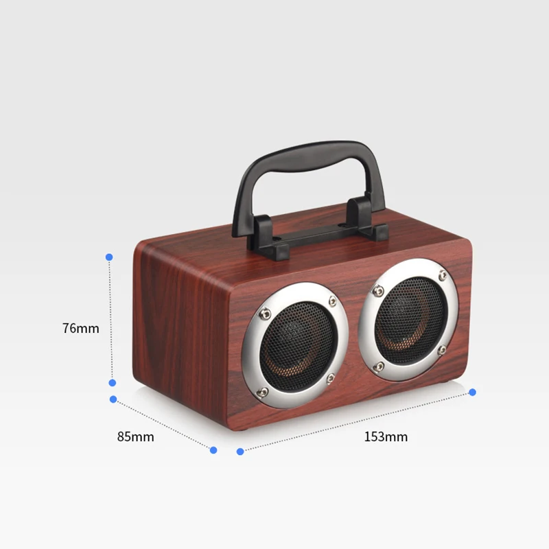 Портативный W5B Bluetooth 4,2 динамик деревянный плеер стерео объемный плеер двойной рог с TF картой AUX аудио Саундбар