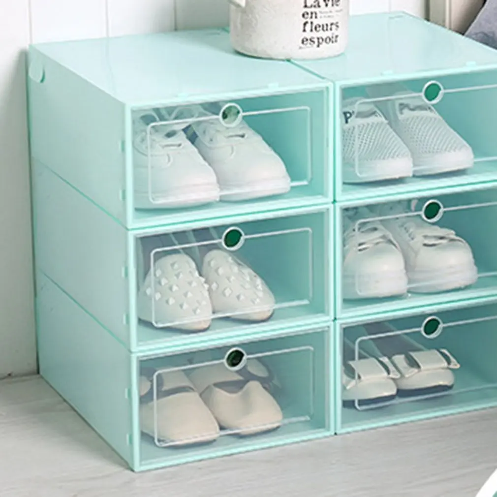 Durable Plastic Thickened Boxes Case Transparent Shoes Box Home Organizer Sneakers Organization Storage Shoe Cabinet
