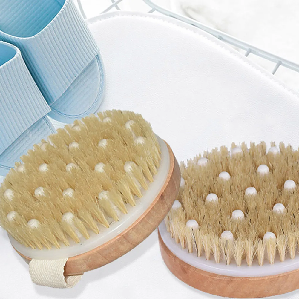 Body Brush Round Exfoliating Dry Brushing for Drainage Massager