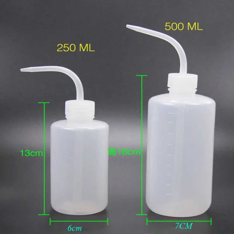 LDPE 250 мл+ 500 мл безопасная бутылка для мытья, пластиковая бутылка для выдавливания медицинских этикеток, бутылка для мытья татуировок