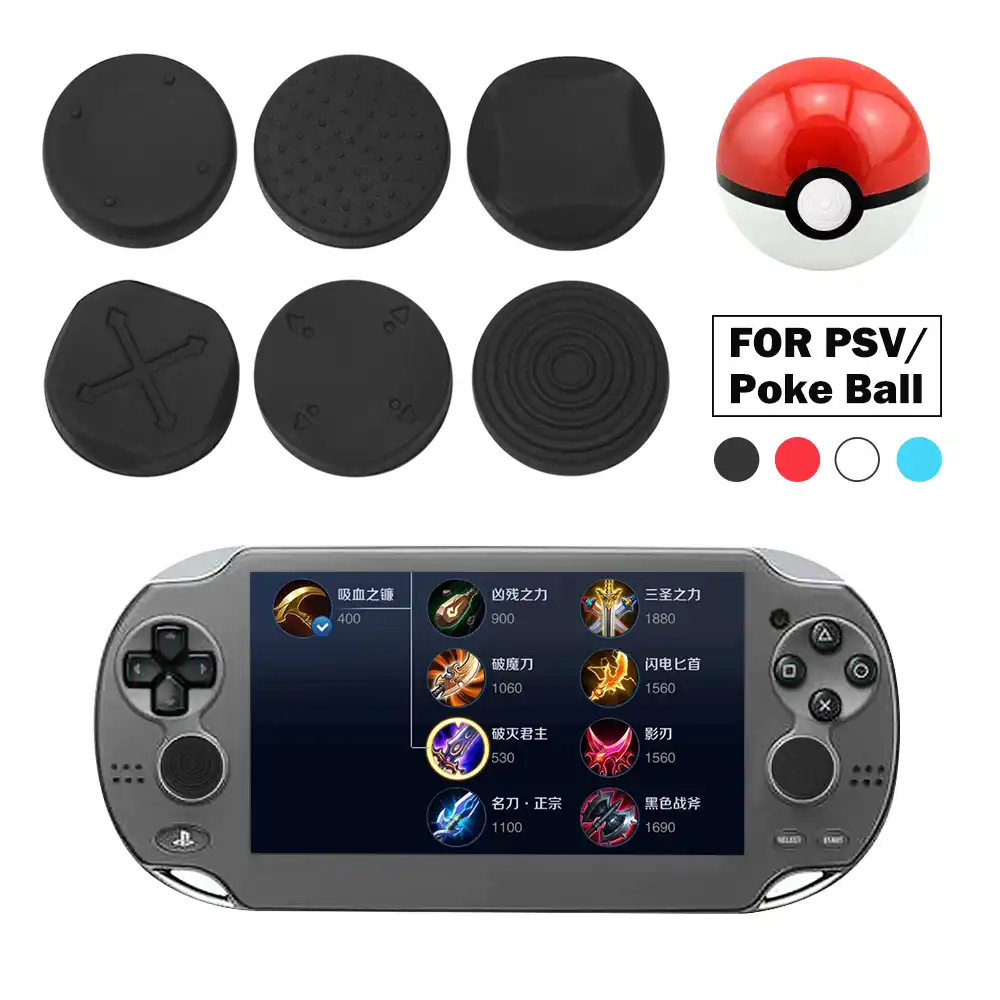 6pcs Set Games Thumbstick Grip Cap Joystick Analog 360 Protective Cover For Sony Playstation Psvita Ps Vita Psv 1000 00 Slim Replacement Parts Accessories Aliexpress