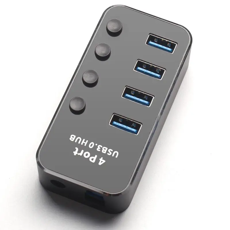Алюминиевый сплав Многофункциональный USB 3,0 концентратор независимый светодиодный индикатор-переключатель Высокая скорость передачи 5 Гбит/с Поддержка горячей замены Plug a