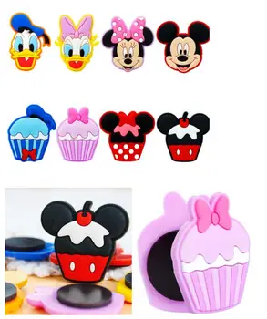 

200 pcs Popular Cartoon Mix Mickey Minnie creative PVC Soft DIY Decoration Fridge magnet
