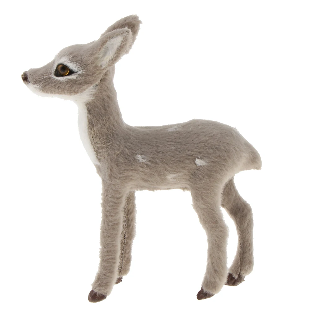 Christmas decorations standing simulation polyethylene small deer reindeer Xmas home gray