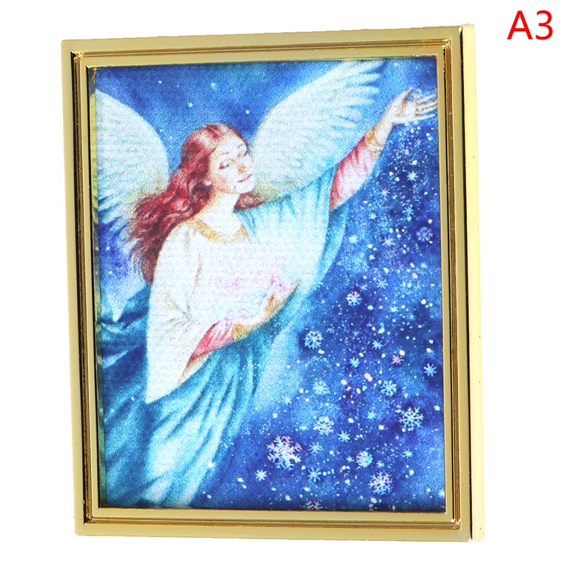 1:12, мини декоративные аксессуары, антикварная рамка, картина маслом Мона Лиза, сделай сам, деревянный кукольный домик, кукольный домик, миниатюрный - Цвет: A3