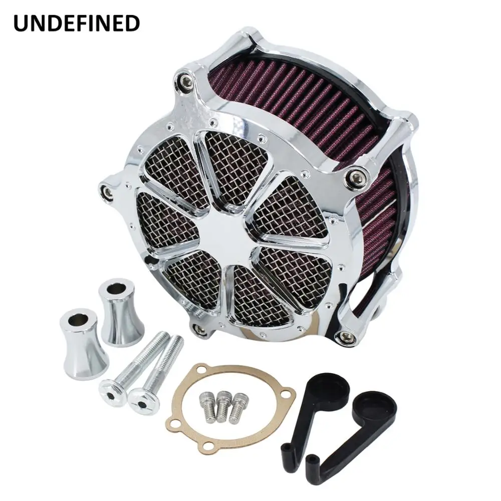Chrome Motorcycle Air Cleaner Intake Filter System Kit for Harley Dyna FXR Softail Touring Road King Electra Glide Road Glide