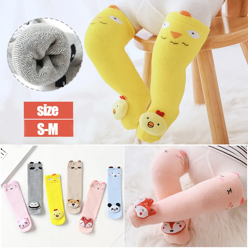 Милые зимние утепленные носки для малышей хлопковые высокие теплые маленьких