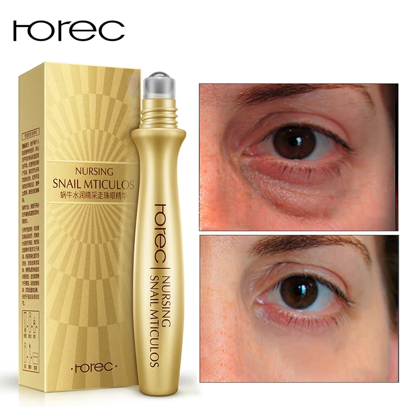 

Rorec Snail Eye Serum Roller Lifting Anti Aging Moisturizing Anti Wrinkles Dark Circles Remover Eye Drops Snail Essence Eye Care