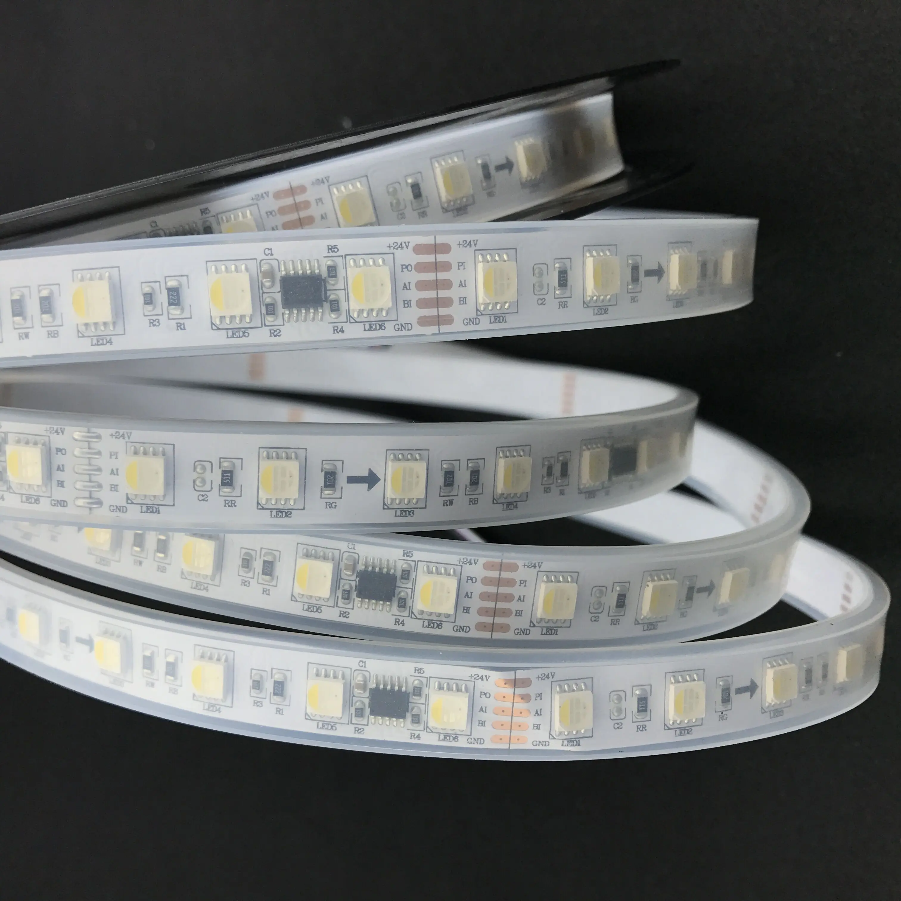 5 м DC24V светодиодный RGBW Стандартный DMX512 цифровой полосы 60 s/m 10 пикс./м