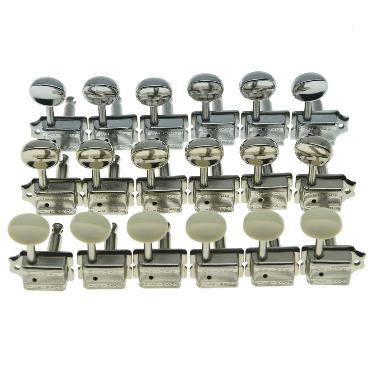 Wilkinson Deluxe 6 Inline Vintage Guitar Tuners with Split Post Guitar Tuning Keys Peg Machine Heads for Strat/Tele Guitars Chrome 
