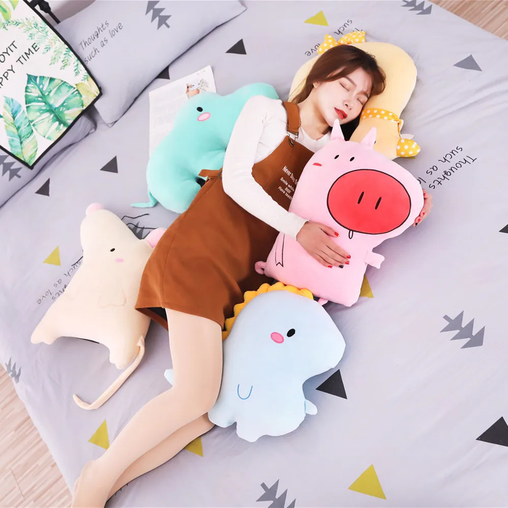 Cartoon Software Animal doll Cute Dinosaur Hippo Plush Toys Pillow Sofa Cushion Birthday Gift Wholesale