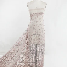 Lemonjoyce 130 см французское кружевное свадебное платье ткань Цветочная вышивка Горячая Женская ткань французское кружево