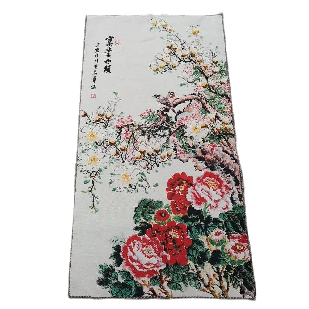 

China Old Silk Like Hanging Painting Embroidery Flower Bird Painting Long 120cm