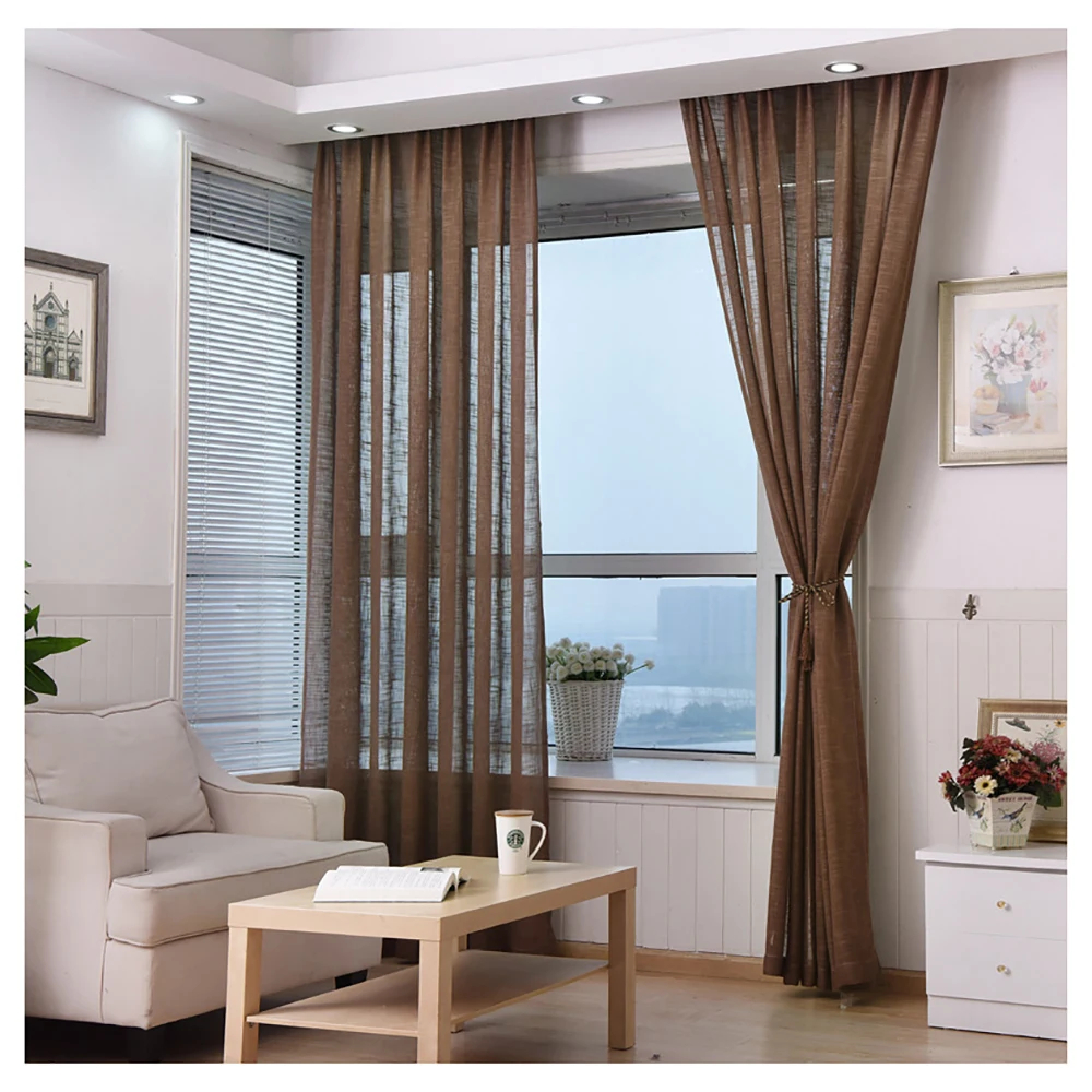 Lychee, плотные затемняющие шторы на окна, льняные занавески, занавески для гостиной, спальни, занавески на окна, драпировка - Цвет: 52x63cm