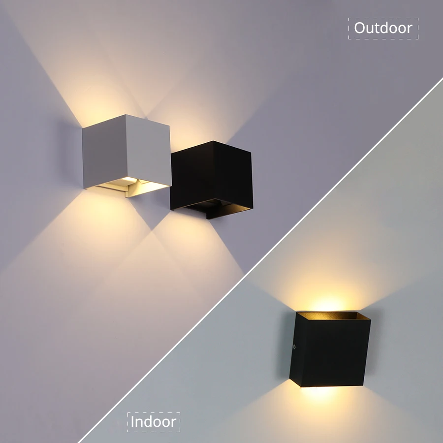 

LED Wall Lamp IP65 Waterproof Indoor & Outdoor Aluminum Wall Light Surface Mounted Cube LED Garden Porch Light
