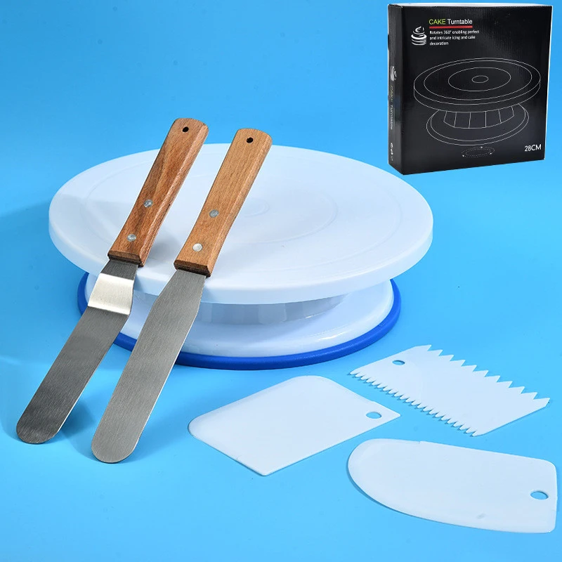 

28inch Cake Decoration Cake Stand Turntable Spatula Scraper Rotating Anti-skid Cake Decorating Tools Rotary Table Baking Tools