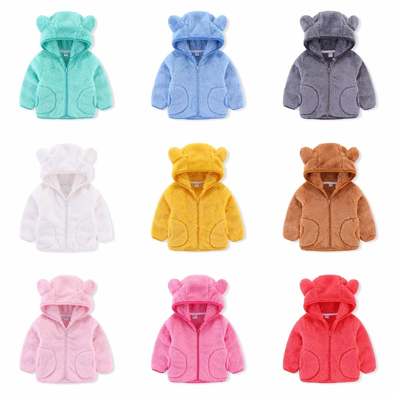 

CROAL CHERIE Cute Ear Children's Parkas Kids Winter Jacket For Girl Boys Autumn Coat Warm Thick Velvet Baby Coats Outerwear