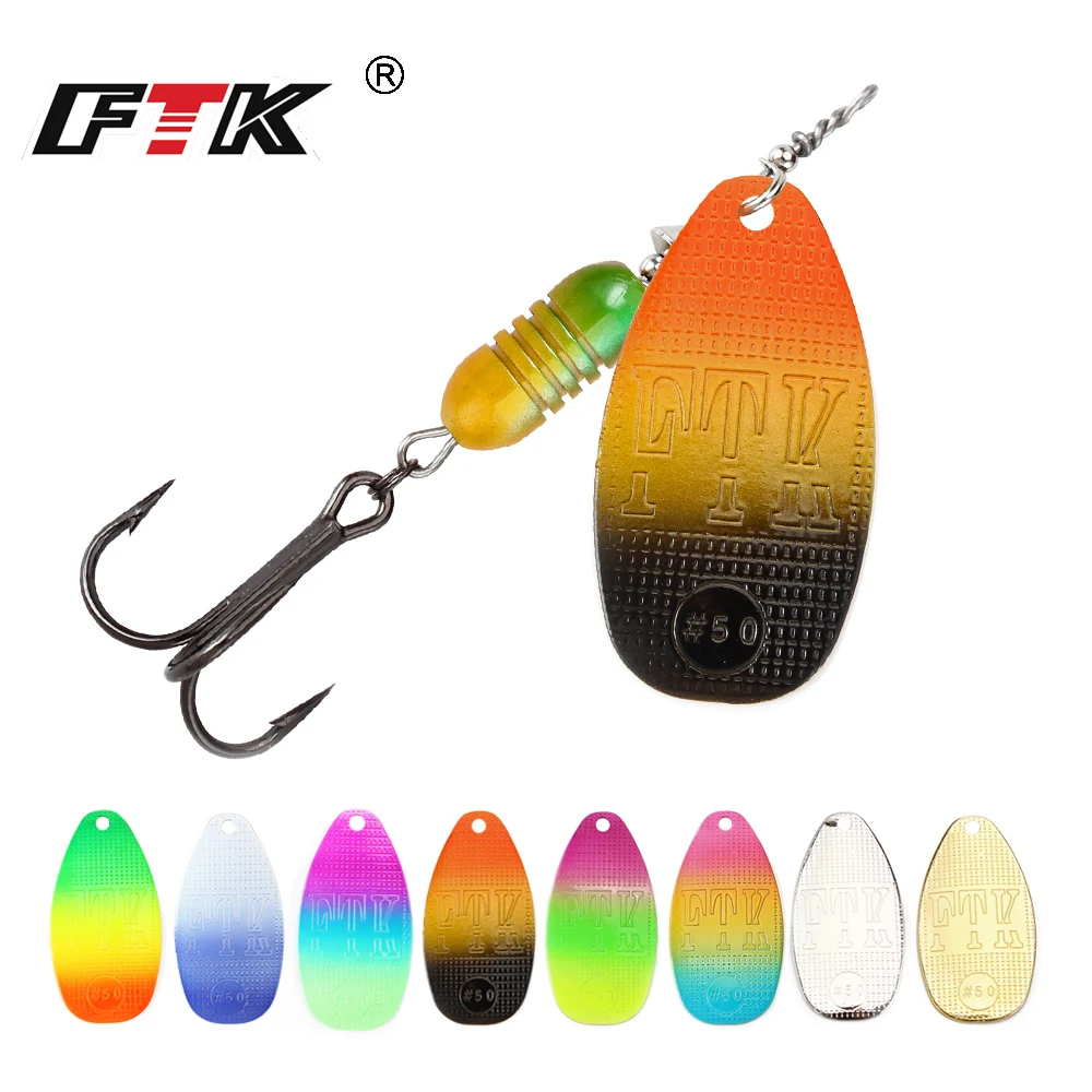 FTK Neuer Metall-Angelköder Spinnerbait 5,8g 6,3g 10,2g 16,9g 18,8g Hochwertige Hartköder mit Dreifachhaken Angelzubehör für Hecht