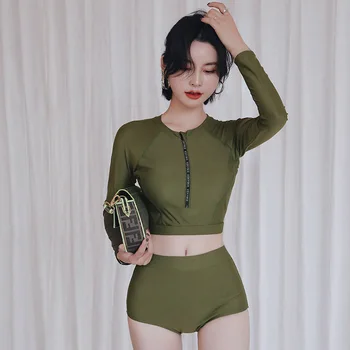 

Swimsuit For Girls Separate Bikini 2019 Summer Female Plus Size New Hot Beach Sexy Solid Back High Waist Polyester Sierra Surfer