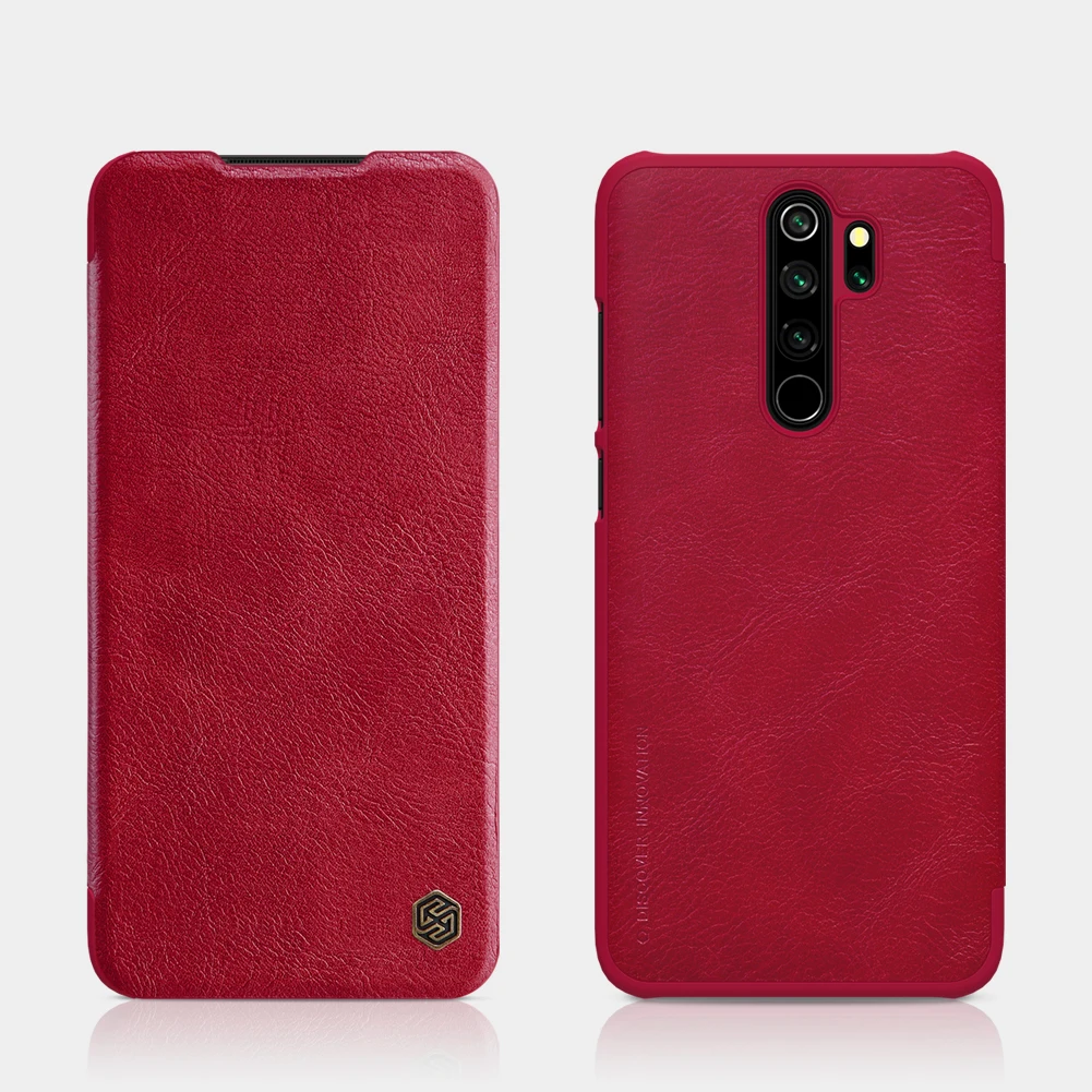 Кожаный чехол Nillkin для Xiaomi Redmi Note 8 Pro Qin серии флип Чехлы Роскошные чехлы для телефонов задняя крышка