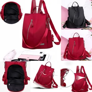 

Fashion Women's Outdoor Solid Color Nylon Multi-Function Backpack Shoulder Bag2020 New Product Hot fashion student Leisure jo