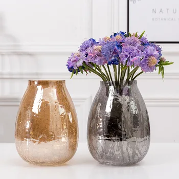 

Creative Blown Vases, Plated Ice Flower Glass Vases, Simple Home Living Room Decoration Crafts Ornaments